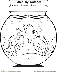 Worksheets Color By Number Fishbowl Preschool Colors Pets Preschool Theme Pets Preschool