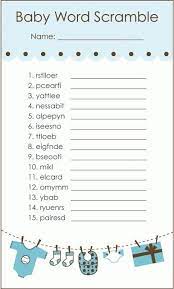 Baby Word Scramble Baby Shower Wording Baby Word Scramble Baby Shower Fun