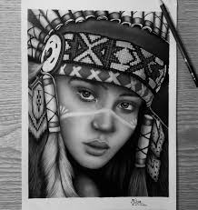 Native American Girl Drawing Prints