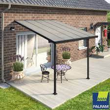 Palram Feria 3 Veranda Patio Cover Grey In 4 Sizes Patio Design Pergola Patio Patio