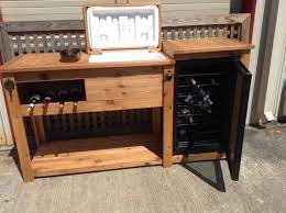 Looking for a new fridge? Free Shipping Reclaimed Wood Bar Cart Or Cedar Cooler Etsy Outdoor Patio Bar Bar Furniture Wooden Cooler