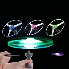Funny Colorful Pull String Led Light Up Frisbee Flying Saucer Disc Kids Toy 3 Pieces Walmart Com Walmart Com