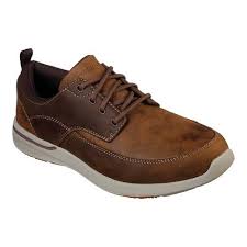 Mens Skechers Relaxed Fit Elent Leven Boat Shoe Dark