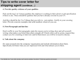 Shipping Agent Cover Letter