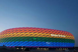 Bayern munich vs rb liepzig 2016 december 21st the championship trophy landed up in munich again the following year. Bayern Munich Light Allianz Arena In Rainbow Flag On Christopher Street Day Bavarian Football Works