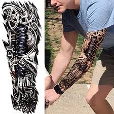 The robot tattoo machine is a hot topic in the tattoo community since its invention last year. Rejaski 9 Sheets Long Large Black Full Sleeve Temporary Tattoos For Men Women Tribal Maori Dragon Lion Tatoos Realistic Mechanical Machine Robot Arm Body Art Waterproof Diy Fake Armband Tattoo Sticker