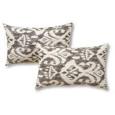 Set includes two 19 x 12 in. Set Of 2 Coastal Ikat Outdoor Rectangle Throw Pillows Kensington Garden Outdoor Accent Pillow Oblong Throw Pillow Outdoor Pillows