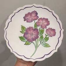 Pink Flowers Turkish Pottery By Summer Of Flowers Turkish Pottery Hand Built Pottery Acrylic Painting Flowers