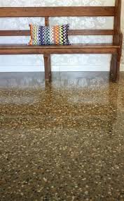 Polished Concrete Floor In Warm Earthy Tones Looks Spectacular Inside Or Outside Easy To Clean Hardwearing Patio Flooring Concrete Floors Polished Concrete