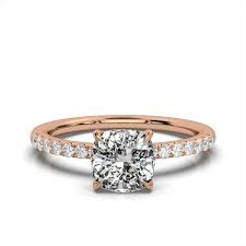 5ct Square Cushion Lab Grown Diamond Engagement Ring | (F+ Color ...
