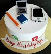 Bottom layer is a 12x18 and the laptop is a 9x13. Preeti Delights Gadget Theme Cake Facebook