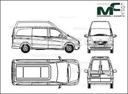 Mercedes Benz Vito Panel Van With High Roof Sliding Door 1 2003 Blueprints Ai Cdr Cdw Dwg Dxf Eps Mercedes Benz Vito Mercedes Benz Viano Blueprints
