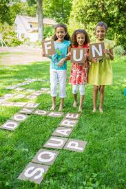 Fill a toddler's pool with water and put plastic crocodiles, or something similar in it. 37 Fun Outdoor Games For Kids Better Homes Gardens