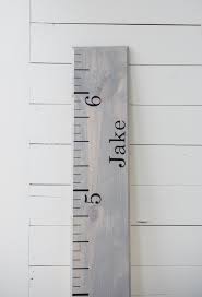 Wooden Growth Chart Rustic Walnut White Loft