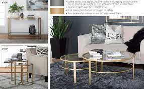 Get 5% in rewards with club o! Amazon Com Studio Designs Home Camber 2 Tier Modern 38 Round Coffee Table In Gold Clear Glass Furniture Decor