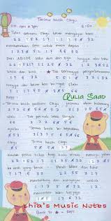 Kamu juga bisa download secara legal di itunes untuk mendukung artis agar terus berkarya. Not Angka Pianika Upin Ipin Terima Kasih Cikgu Lhia S Music Notes