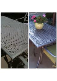 Transformed This Patio Set In One Afternoon Painted Patio Patio Furniture Makeover Painting Patio Furniture
