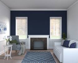 Tie the feature wall in with the rest of the room by choosing a bed frame, pillows and doona cover in similar colours. 10 Elegant Dark Blue Accent Wall Ideas Roomdsign Com