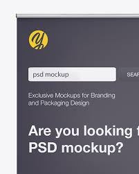 Metallic Roll Up Banner Mockup In Outdoor Advertising Mockups On Yellow Images Object Mockups