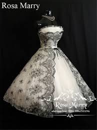 For outdoor wedding it is better to choose a short wedding dresses. Discountgothic 1950s Black White Short Wedding Dresses 2019 A Line Strapless Plus Size Lace Cheap Tea Length Country Classic Overskirt Bridal Gowns From Sarah B Vintage Dresses Pretty Dresses Gorgeous Dresses
