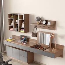 Most are built with drawers for storage. Luxury Modern Floating Desk Wall Mount Makeup Vanity With Mirror Drawers Organization Functional Desk Modern Floating Desk Wall Mount Makeup Vanity With Mirror Drawers Organization Functional Desk For Sale