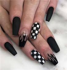 32 Elegant Black Nail Art Designs Ideas For 2020 Swag Nails Fire Nails Pink Acrylic Nails