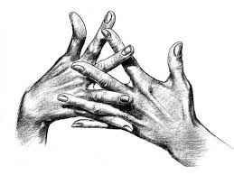 Black And White Sketch Artists Hands Lady Fingers Drawing Black White Reproduction Print 12x16 Black And White Sketches Black And White Artist White Pencil