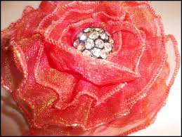 Cha Cha 1 Large Hair Flower With Vintage Button Center Fabric Flowers Diy Fabric Flower Tutorial Flowers In Hair