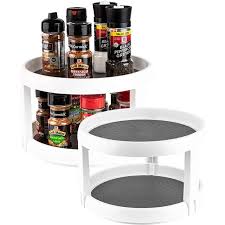 Check spelling or type a new query. Homeries 2 Tier Lazy Susan Turntable Tiered Rotating Kitchen Spice Organizer For Cabinets Pantry Bathroom Refrigerator Non Skid Surface Rimmed Edge Pack Of 2 Walmart Com Walmart Com