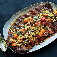 Dry Rubbed Flank Steak With Grilled Corn Salsa Recipe Grilled Corn Salsa Grilled Corn Corn Salsa Recipe