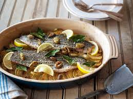 Striped Bass With Potatoes And Olives Recipe Olive Recipes Recipes Cooking