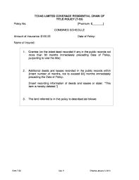 Check spelling or type a new query. Fillable Online Tdi Texas Form T 53 Texas Limited Coverage Residential Chain Of Title Policy Title Insurance Basic Manual Texas Limited Coverage Residential Chain Of Title Policy T 53 Tdi Texas Fax Email