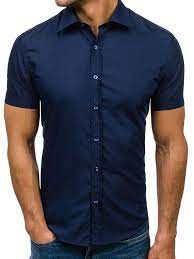 La chemise bleue peut être portée près du corps ou large. La Chemise Elegante Avec Les Manches Courtes Pour Homme Bleue Foncee Bolf 7501 Bleu Marine