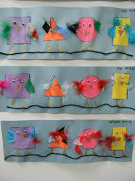 Birds On A Wire Shape Match Art Activity Preschool Art Activities Bird Crafts Preschool Kindergarten Art Lessons