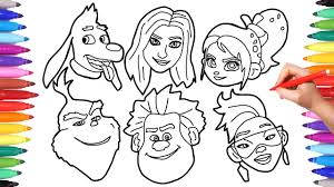 Printable grinch face coloring page. Ralph Breaks The Internet And Grinch Coloring Pages For Kids How To Draw Ralph And Grinch Faces Youtube