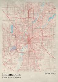 Our 1901 indianapolis map is printed on premium archival stock with a 1/2 inch border around the poster's edge for easy framing. Indianapolis City Map Poster By Rockstone Displate