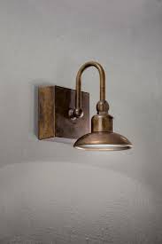Brass wall sconce lamp handmade copper light fixture bedroom restaurant hotel home dinning room wall lights walls lights light wall fixtures peel wall light solar exterior wall lights cheap wall. Patina Copper And Brass Outdoor Wall Light Square Support Powerful Led Lighting Aldo Bernardi Luxury Luminaries In Brass And Ceramic Ref 12120055