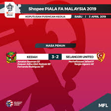 Keputusan terkini piala fa 29 & 30 jun 2019 separuh akhir via www.gcarian.com. Malaysian Football League Ø¹Ù„Ù‰ ØªÙˆÙŠØªØ± Keputusan Masa Penuh Perlawanan Fa2 Shopee Piala Fa 2019 Kedah 3 2 Selangor United Shopeepialafa2019 Https T Co Oxmn8lzpif ØªÙˆÙŠØªØ±