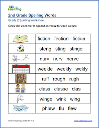 Second Grade Spelling Worksheets K5 Learning