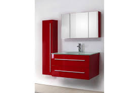 Partagez les photos de votre maison : Meuble De Salle De Bain Simple Vasque Noe Rouge Laque 90 Cm Verre