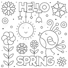 We have tons of free printable spring coloring pages! Hello Spring Coloring Page Free Printable Coloring Pages For Kids