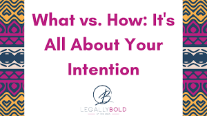 A plan or desire to do something: What Vs How It S All About Intention Legally Bold