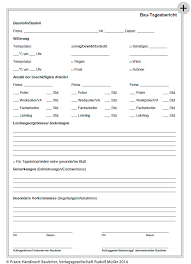 Beispiele, vorlage und muster für die schule. Fuhren Eines Bautagebuchs Nach Hoai Inhalt Vorlage