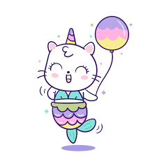 Kawaii Cat Unicorn Mermaid Cartoon In Little Pony Cartoon Cute Animal Pastel Color Nursery Decor Mermaid Cartoon Mermaid Wallpapers Mermaid Vector
