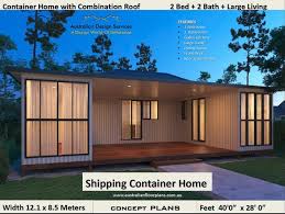 These floor plans prove that shipping container homes can be efficient, sustainable, and even exciting! Shipping Container Home With Combination Roof House Plans Etsy