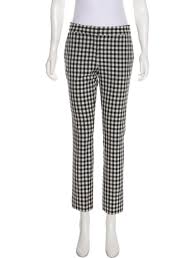 Black And White Gingham Pants Black And White Diane Von Furstenberg Mid Rise Straight Leg Pant With Gingham Print Throughout Dual Pockets At Sides Gingham Pants Straight Leg Pants Gingham