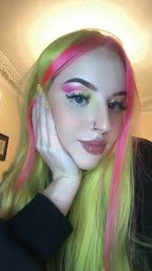 Pin By Olivia Woody On Hair In 2020 Halloween Hair Dye Split Dyed Hair Halloween Hair