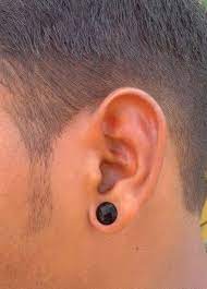 Designer 3d Fashion Ear Stud Circular Textured Black 3d Effect Magnet Or Piercing Gift For Him Her In 2021 Ear Piercings Piercing Ear Studs