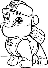 Rubble Paw Patrol Kopek Tek Boyama Sayfasi Wallpaper Boyama Sayfalari Boyama Kitaplari Kopek