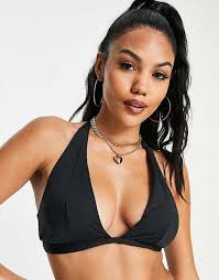 Black halter bikini top clearance